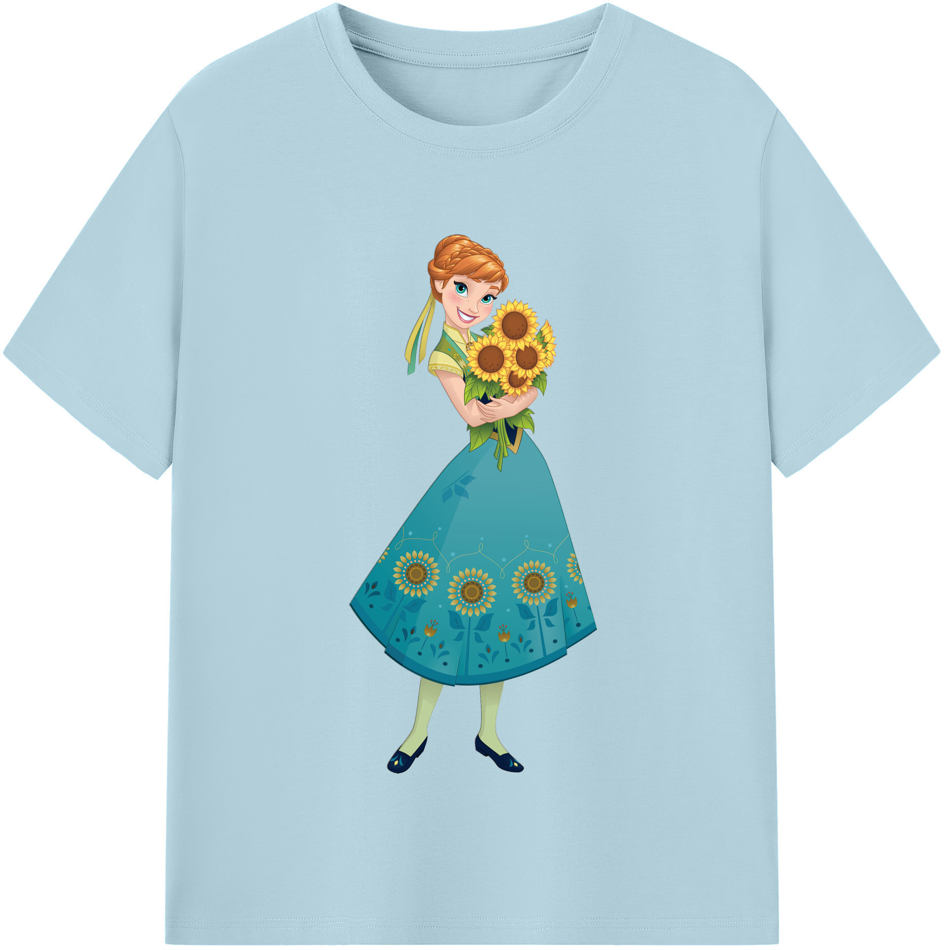（画像用） アナと雪の女王 アンナ エルサ Frozen Anna Elsa 綿100％半袖Tシャツ（フロントプリント）